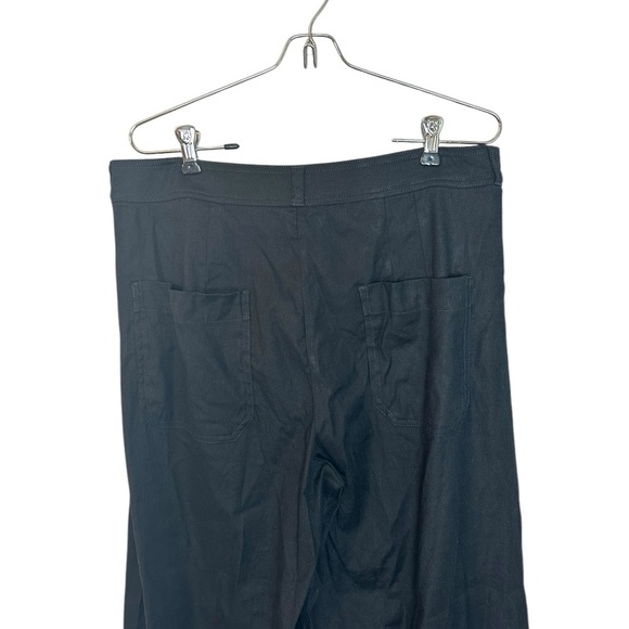 Anthropologie The Ettie High-Rise Crop Wide-Leg Pants by Maeve Linen 32 black - Picture 7 of 9